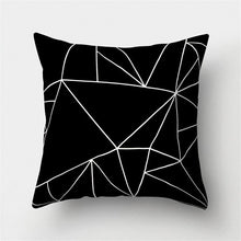 Load image into Gallery viewer, Black White Geometric Cushion Cover Pillowcase Sofa Cushions Decorative Pillow Covers Stripe Pattern Throw Pillow Case Daily Decorations Sofa Throw Pillow Case Cushion Covers Pillowcase Polyester Home Decor Pillow Cases 45x45CM
