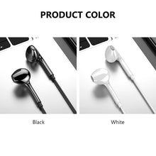 Load image into Gallery viewer, Black White Sport Earbuds Wired Headphones With Bass Mobile Phone Earphone Wire Stereo Headset Mic Music Earphones Wired Earbuds Noise Isolating in-Ear Headphones Earphones with Mic Volume Control 3.5mm Plug for Sports Workout Compatible
