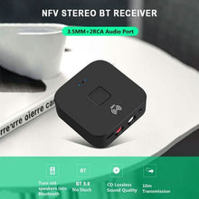 Load image into Gallery viewer, Black Wireless Bluetooth Receiver 5.0 aptX LL RCA NFC 3.5mm Jack Aux Audio Adapter
