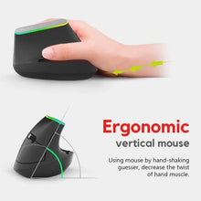 Load image into Gallery viewer, Black Wireless Ergonomic Mouse Vertical 1600 DPI Button Gaming Mouse RGB Optical USB Mice For PC And Laptop 2.4Ghz
