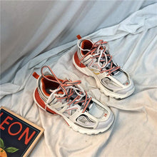 将图片加载到图库查看器，Black Womens Breathable Sneakers  Spring Mesh  Sneakers Woman Elegant Casual Sneakers Outdoor Sport Summer Couple Cushion Flats Running Womens Sneakers
