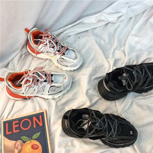 将图片加载到图库查看器，Black Womens Breathable Sneakers  Spring Mesh  Sneakers Woman Elegant Casual Sneakers Outdoor Sport Summer Couple Cushion Flats Running Womens Sneakers
