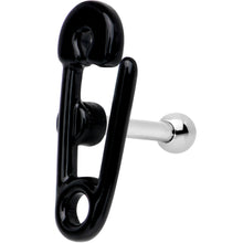 Load image into Gallery viewer, 16G 1/4 Black PVD Open Safety Pin Tragus Cartilage Earring
