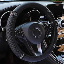 Load image into Gallery viewer, Bling Soft Leather Car Steering Wheel Cover Non-Slip Heat And Cold Protector
