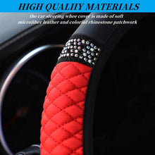 Load image into Gallery viewer, Bling Soft Leather Car Steering Wheel Cover Non-Slip Heat And Cold Protector
