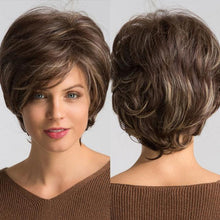 将图片加载到图库查看器，Blonde White Black Ombre Bob Synthetic Wigs for Women Straight Hair Wigs Cosplay Party Wig with bangs Heat Resistant Wigs For Black Women Cosplay Wigs For Women
