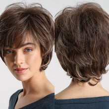 将图片加载到图库查看器，Blonde White Black Ombre Bob Synthetic Wigs for Women Straight Hair Wigs Cosplay Party Wig with bangs Heat Resistant Wigs For Black Women Cosplay Wigs For Women
