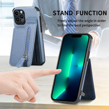 Load image into Gallery viewer, Blue Cards Wallet Leather Phone Case For Iphone 14 Plus 13 12 Mini 11 Pro Max X Xs Xr Men Luxury Business Purse Card Holder Cover  Phone Case With Card Sleeve Men Phone Case
