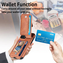 Load image into Gallery viewer, Blue Cards Wallet Leather Phone Case For Iphone 14 Plus 13 12 Mini 11 Pro Max X Xs Xr Men Luxury Business Purse Card Holder Cover  Phone Case With Card Sleeve Men Phone Case
