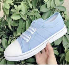 将图片加载到图库查看器，Blue Low-Cut Canvas Flat Shoes Women Casual Vulcanize Shoes New Women Summer Autumn Casual Slip On Canvas Comfortable Walking Flats Elegant Sneakers
