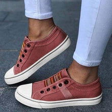 将图片加载到图库查看器，Blue Low-Cut Canvas Flat Shoes Women Casual Vulcanize Shoes New Women Summer Autumn Casual Slip On Canvas Comfortable Walking Flats Elegant Sneakers
