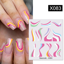 将图片加载到图库查看器，Blue Marble Water Decal Sticker Wave Line Flower Leaf Tree Summer Slider Decor For Manicuring Nail Art Watermarks Curve Graffiti Nail Design for Acrylic Nail Supplies Designer Nail Decorations for Women Girls Kids
