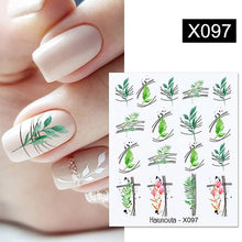将图片加载到图库查看器，Blue Marble Water Decal Sticker Wave Line Flower Leaf Tree Summer Slider Decor For Manicuring Nail Art Watermarks Curve Graffiti Nail Design for Acrylic Nail Supplies Designer Nail Decorations for Women Girls Kids

