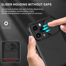 Load image into Gallery viewer, Blue Shockproof Adjustable Stand Case For iPhone 14 13 12 11 Pro Max Built Slide Camera Protection Case With Kickstand Shockproof Protection Modern Design for iPhone
