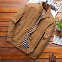 Load image into Gallery viewer, Blue Spring Autumn Casual Solid Fashion Slim Jacket Men Overcoat Jackets Men's Jacket Men's Lightweight Windbreaker Stretch Athletic Outdoor Golf Jacket
