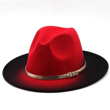 Load image into Gallery viewer, Two Colors Spray Painted Wool Jazz Hat  Fedora Unisex Color Autumn Winter Retro Hat Two Tone Dress Hat 56-58CM

