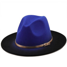 Load image into Gallery viewer, Two Colors Spray Painted Wool Jazz Hat  Fedora Unisex Color Autumn Winter Retro Hat Two Tone Dress Hat 56-58CM
