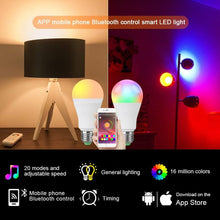 Load image into Gallery viewer, Bluetooth E27 LED Bulb RGB Smart Light Bulbs 15W B22 RGBW RGBWW Lampada Colorful Dimmable Phone APP Control LED Lamp For Home WiFi &amp; Bluetooth 5.0, Compatible w/ Alexa &amp; Google Without Hub, Dimmable, Music Sync, Schedules, Color Changing Light Bulb RGBW
