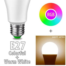 Load image into Gallery viewer, Bluetooth E27 LED Bulb RGB Smart Light Bulbs 15W B22 RGBW RGBWW Lampada Colorful Dimmable Phone APP Control LED Lamp For Home WiFi &amp; Bluetooth 5.0, Compatible w/ Alexa &amp; Google Without Hub, Dimmable, Music Sync, Schedules, Color Changing Light Bulb RGBW
