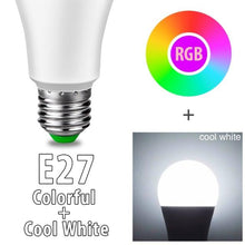 Load image into Gallery viewer, Bluetooth E27 LED Bulb RGB Smart Light Bulbs 15W B22 RGBW RGBWW Lampada Colorful Dimmable Phone APP Control LED Lamp For Home WiFi &amp; Bluetooth 5.0, Compatible w/ Alexa &amp; Google Without Hub, Dimmable, Music Sync, Schedules, Color Changing Light Bulb RGBW
