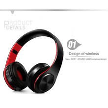 将图片加载到图库查看器，Bluetooth Foldable Earphone Unique Wireless Stereo Headphones Sport Earphone With Microphone Modern Music Headphones
