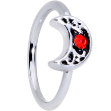 Load image into Gallery viewer, 20G 5/16 Red Gem Crescent Moon Seamless Circular Ring
