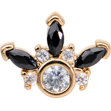 Load image into Gallery viewer, 1/4 Clear Black CZ Gem Gold Tone Anodized Cartilage Tragus Earring
