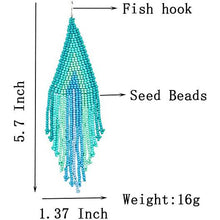 将图片加载到图库查看器，Boho Long Beaded Drop Earrings
