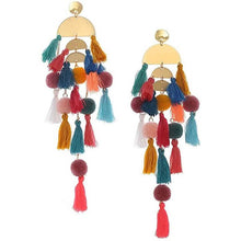 Load image into Gallery viewer, Boho Long Tassel Fringe Earrings
