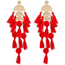 Load image into Gallery viewer, Boho Long Tassel Fringe Earrings
