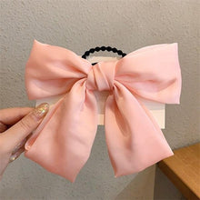 将图片加载到图库查看器，Bow-Knot Elastic Hair Bands Accessories Fashion Hair Band Long Ribbon Bow Ponytail Hair Tie Scrunchies Ponytail Holder Accessories for Women And Girls
