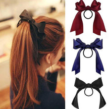 将图片加载到图库查看器，Bow-Knot Elastic Hair Bands Accessories Fashion Hair Band Long Ribbon Bow Ponytail Hair Tie Scrunchies Ponytail Holder Accessories for Women And Girls
