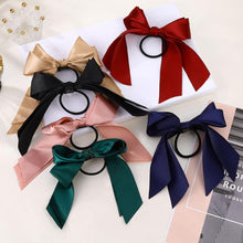 将图片加载到图库查看器，Bow-Knot Elastic Hair Bands Accessories Fashion Hair Band Long Ribbon Bow Ponytail Hair Tie Scrunchies Ponytail Holder Accessories for Women And Girls
