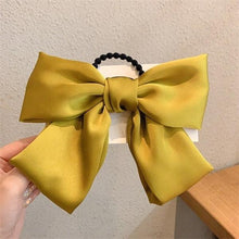 将图片加载到图库查看器，Bow-Knot Elastic Hair Bands Accessories Fashion Hair Band Long Ribbon Bow Ponytail Hair Tie Scrunchies Ponytail Holder Accessories for Women And Girls
