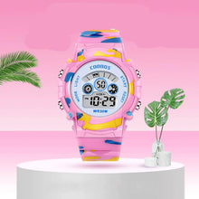 将图片加载到图库查看器，Boys Sports Military Kids Digital Watches Student Childrens Watch Fashion Luminous Led Alarm Camouflage Green Waterproof 7 Color Led Backlight Multifuction Wristwatch For Boys Girls
