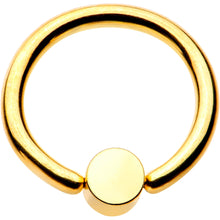 Load image into Gallery viewer, 16G 5/16 White Faux Opal 3mm Disc Gold IP BCR Captive Ring
