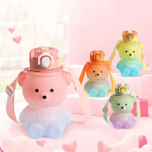 Load image into Gallery viewer, BPA-free Kawaii Bear Straw Water Bottle
