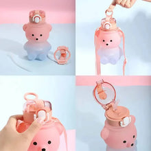 Load image into Gallery viewer, BPA-free Kawaii Bear Straw Water Bottle
