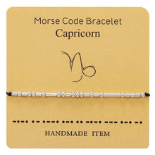 Load image into Gallery viewer, Bracelet Morse Code Braided Charm Bracelets For Women Men Jewelry Silver Adjustable Inspirational Morse Code Beads With Cord Handmade Wrap Bracelet Secret Message Jewelry Gifts For Her
