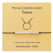 Load image into Gallery viewer, Bracelet Morse Code Braided Charm Bracelets For Women Men Jewelry Silver Adjustable Inspirational Morse Code Beads With Cord Handmade Wrap Bracelet Secret Message Jewelry Gifts For Her
