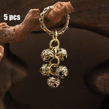 Load image into Gallery viewer, Brass Handicraft Die-Casting Wind Chimes Bell Button Wind Bell Bronze Bell Gift Home Decoration Pendant Brown  Bell Metal Chandelier Wind Chime
