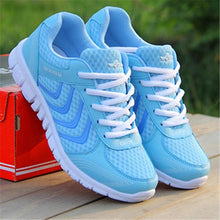 将图片加载到图库查看器，Breathable Fashion Women Sneakers White Women Casual Shoes Athletic Road Running Mesh Breathable Casual Sneakers Lace Up Comfort Sports Student Fashion Tennis Sneakers
