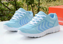 将图片加载到图库查看器，Breathable Fashion Women Sneakers White Women Casual Shoes Athletic Road Running Mesh Breathable Casual Sneakers Lace Up Comfort Sports Student Fashion Tennis Sneakers
