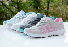 将图片加载到图库查看器，Breathable Fashion Women Sneakers White Women Casual Shoes Athletic Road Running Mesh Breathable Casual Sneakers Lace Up Comfort Sports Student Fashion Tennis Sneakers
