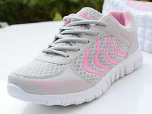 将图片加载到图库查看器，Breathable Fashion Women Sneakers White Women Casual Shoes Athletic Road Running Mesh Breathable Casual Sneakers Lace Up Comfort Sports Student Fashion Tennis Sneakers
