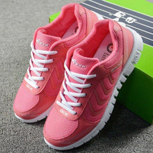 将图片加载到图库查看器，Breathable Fashion Women Sneakers White Women Casual Shoes Athletic Road Running Mesh Breathable Casual Sneakers Lace Up Comfort Sports Student Fashion Tennis Sneakers
