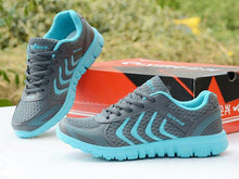 将图片加载到图库查看器，Breathable Fashion Women Sneakers White Women Casual Shoes Athletic Road Running Mesh Breathable Casual Sneakers Lace Up Comfort Sports Student Fashion Tennis Sneakers
