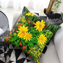 将图片加载到图库查看器，Bright Red Flower Cushion Cover Home Fashion Decoration Red Orange Pink Poppy Flowers Decorative Throw Pillow Cover Case Cushion Home Living Room Pillow Case Super Soft Short Plush Cushion Cover 45x45CM
