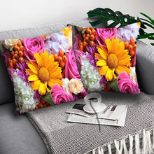 将图片加载到图库查看器，Bright Red Flower Cushion Cover Home Fashion Decoration Red Orange Pink Poppy Flowers Decorative Throw Pillow Cover Case Cushion Home Living Room Pillow Case Super Soft Short Plush Cushion Cover 45x45CM
