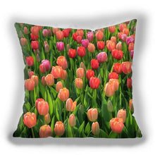 将图片加载到图库查看器，Bright Red Flower Cushion Cover Home Fashion Decoration Red Orange Pink Poppy Flowers Decorative Throw Pillow Cover Case Cushion Home Living Room Pillow Case Super Soft Short Plush Cushion Cover 45x45CM

